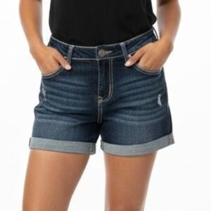 ZCO JEANS Premium Women Denim Distressed Cuffed Shorts Size 7